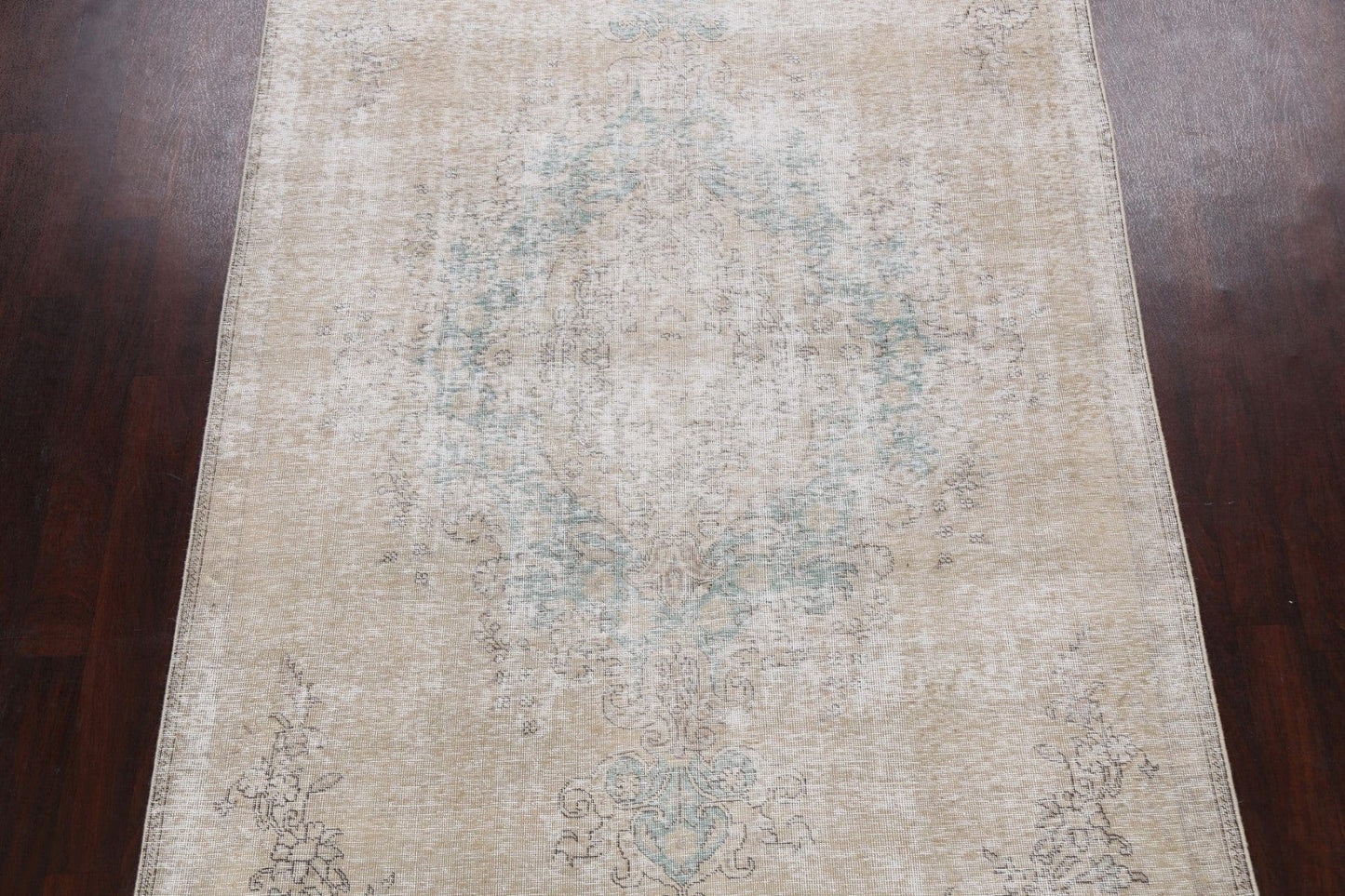 Muted Distressed Floral Tabriz Persian Area Rug 6x10