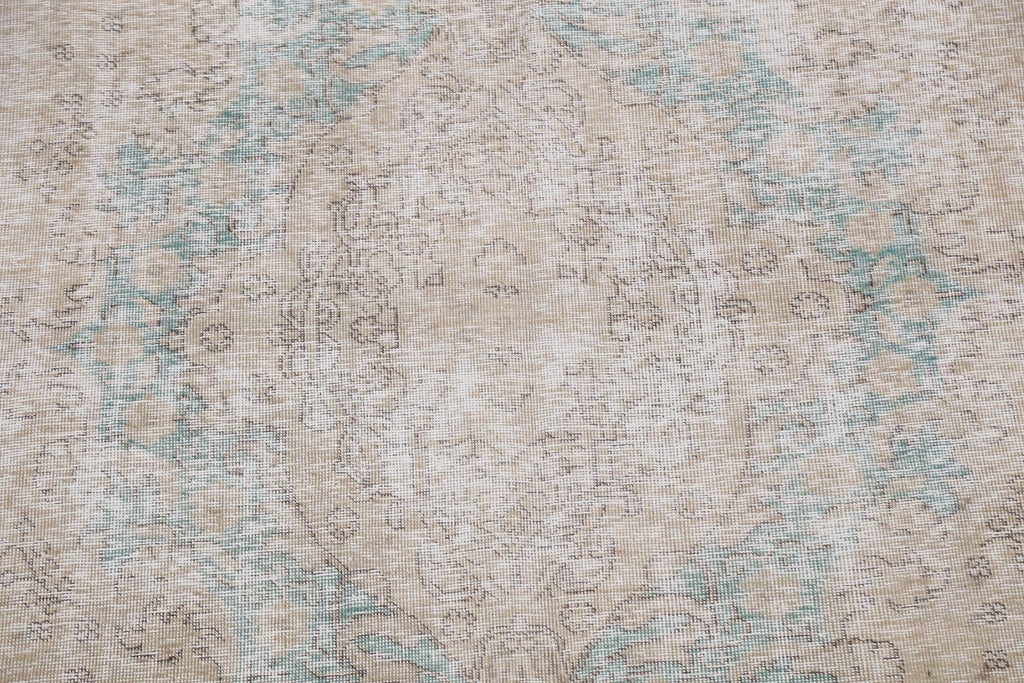 Muted Distressed Floral Tabriz Persian Area Rug 6x10