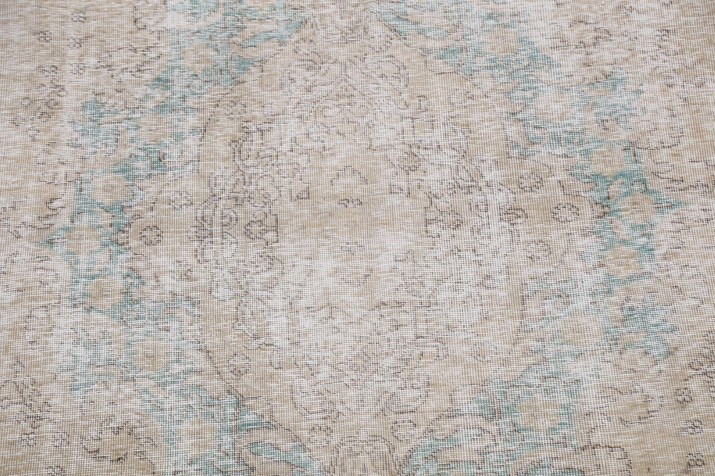 Muted Distressed Floral Tabriz Persian Area Rug 6x10