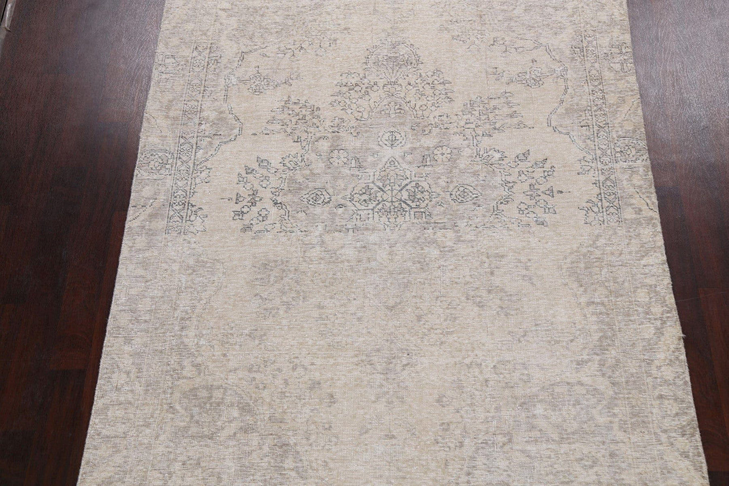 Muted Distressed Floral Tabriz Persian Area Rug 6x8