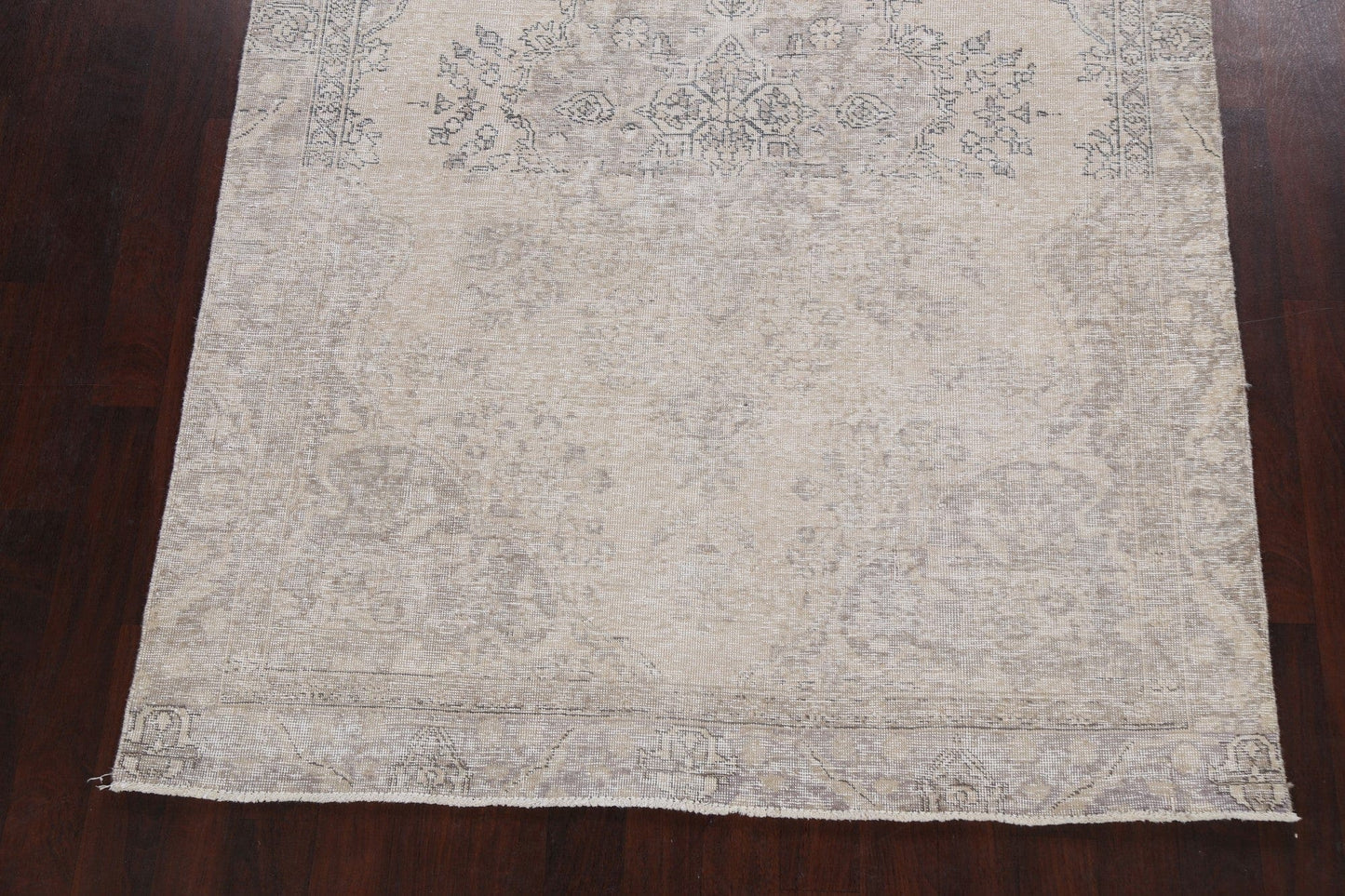 Muted Distressed Floral Tabriz Persian Area Rug 6x8