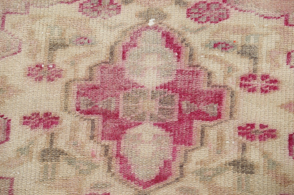 Vegetable Dye Distressed Oushak Oriental Runner Rug 3x11