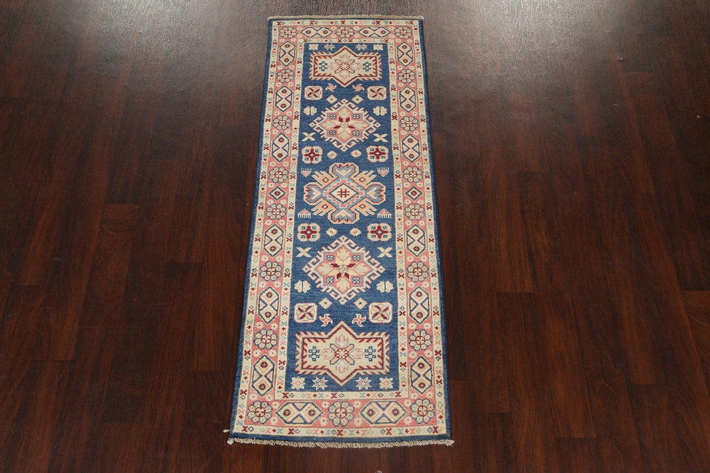 Geometric Kazak Oriental Runner Rug 2x6