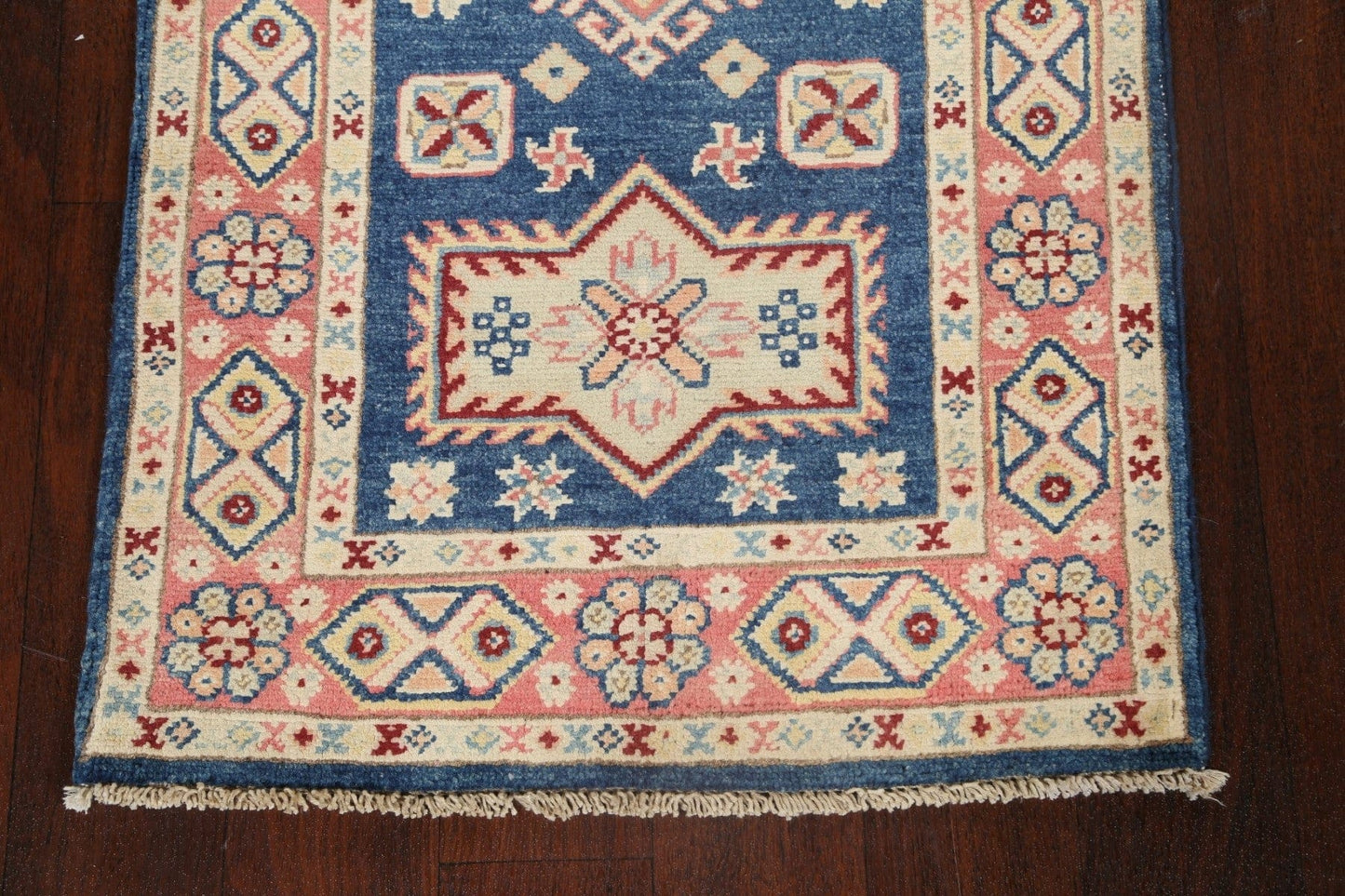 Geometric Kazak Oriental Runner Rug 2x6