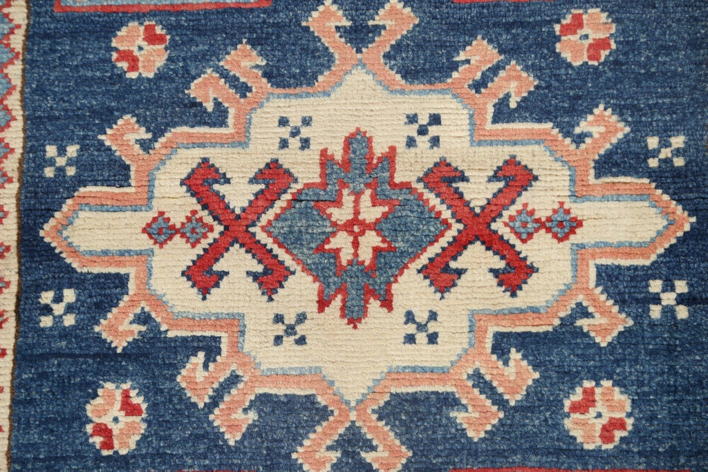 Geometric Kazak Oriental Runner Rug 2x6