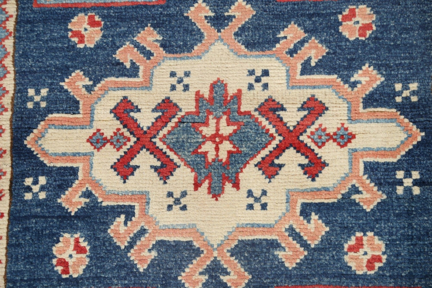 Geometric Kazak Oriental Runner Rug 2x6