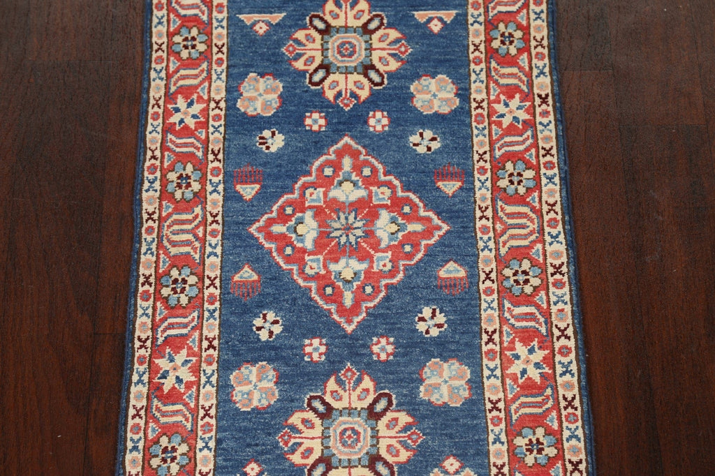 Geometric Kazak Oriental Runner Rug 2x6