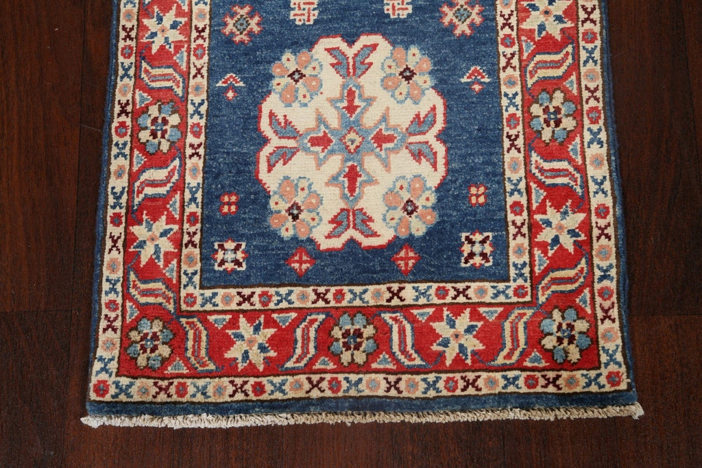 Geometric Kazak Oriental Runner Rug 2x6