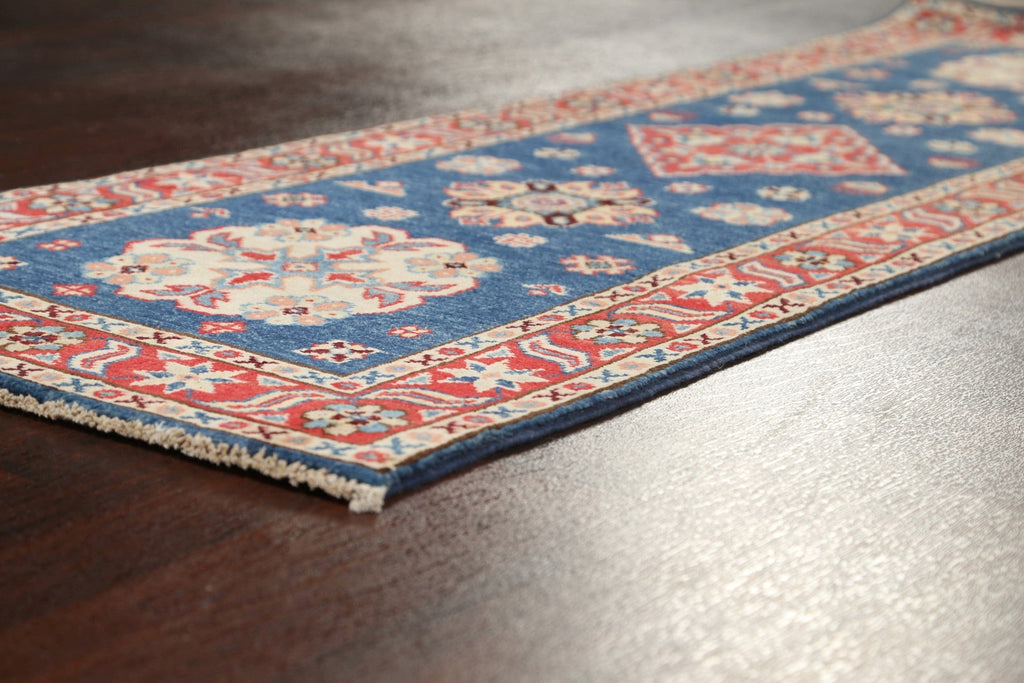 Geometric Kazak Oriental Runner Rug 2x6