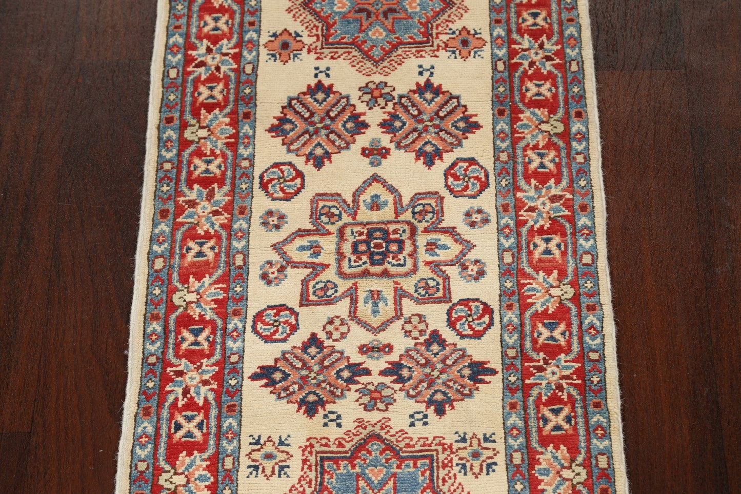 Geometric Kazak Oriental Runner Rug 2x6