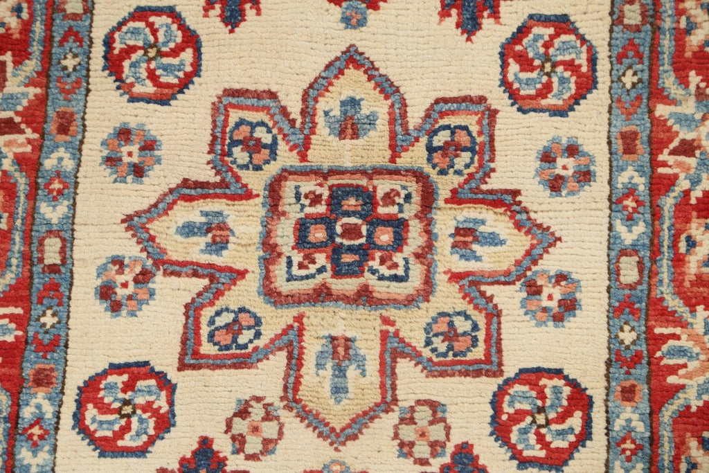 Geometric Kazak Oriental Runner Rug 2x6