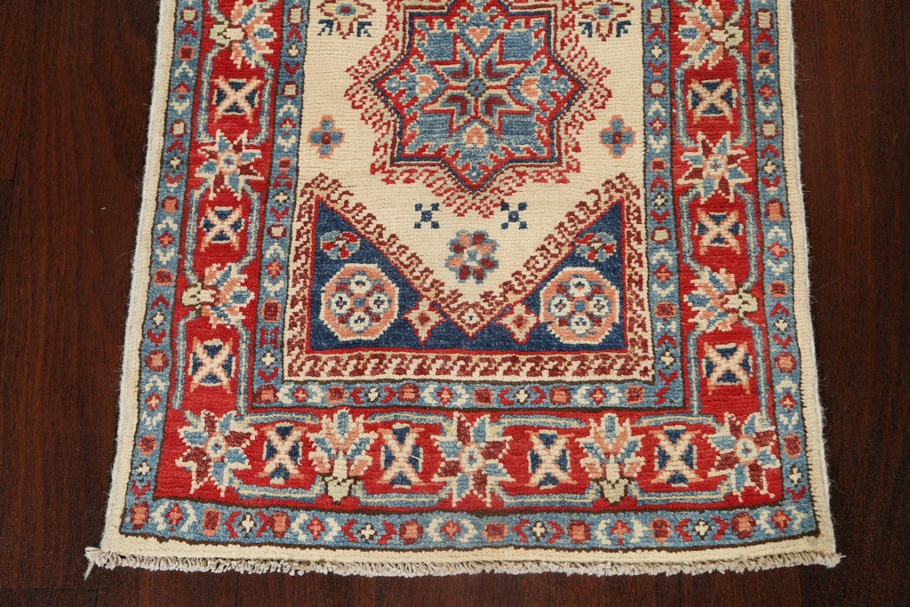 Geometric Kazak Oriental Runner Rug 2x6