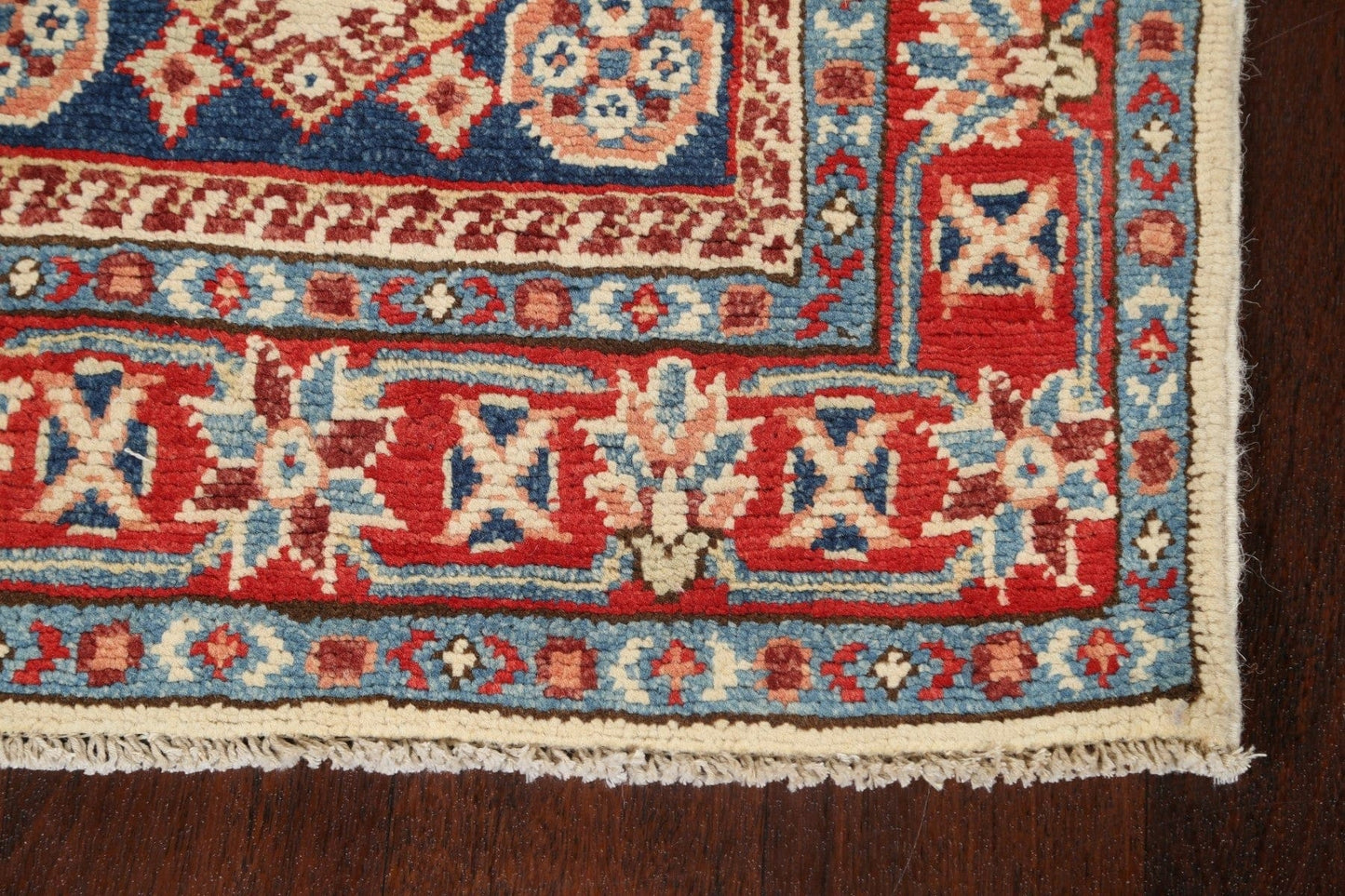 Geometric Kazak Oriental Runner Rug 2x6