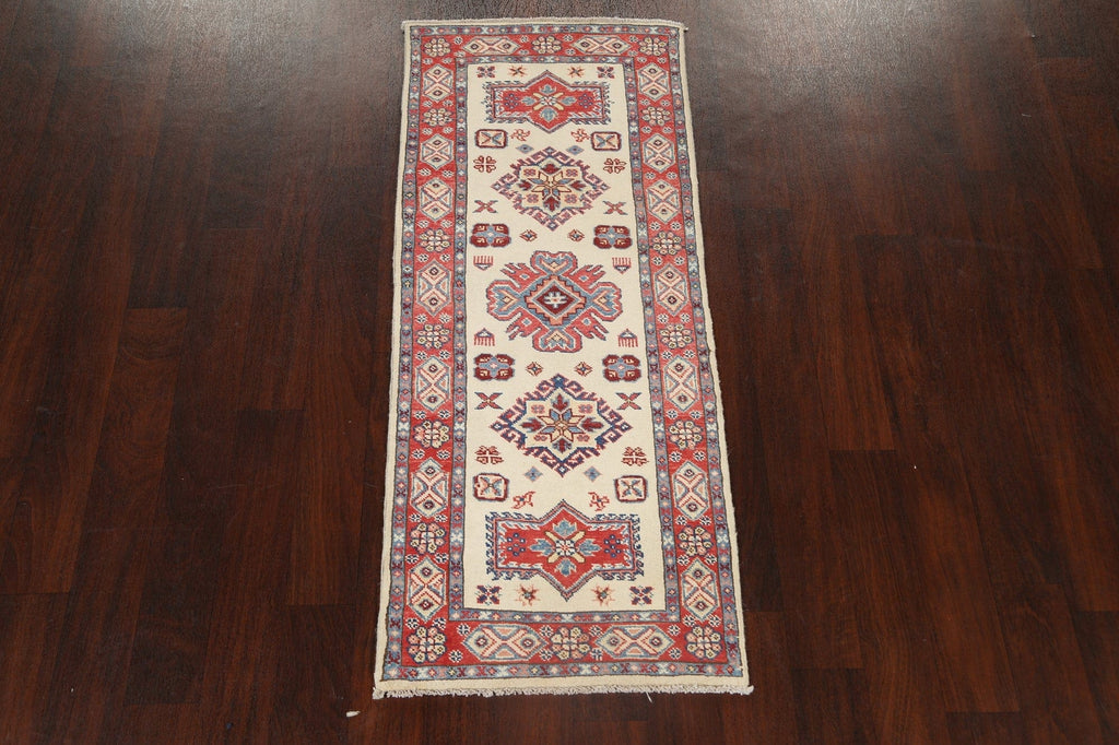 Geometric Kazak Oriental Runner Rug 2x5