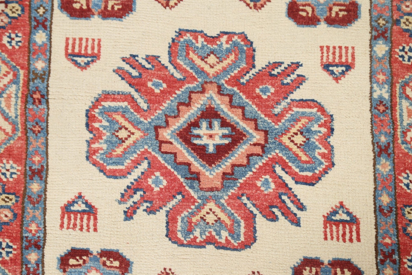 Geometric Kazak Oriental Runner Rug 2x5