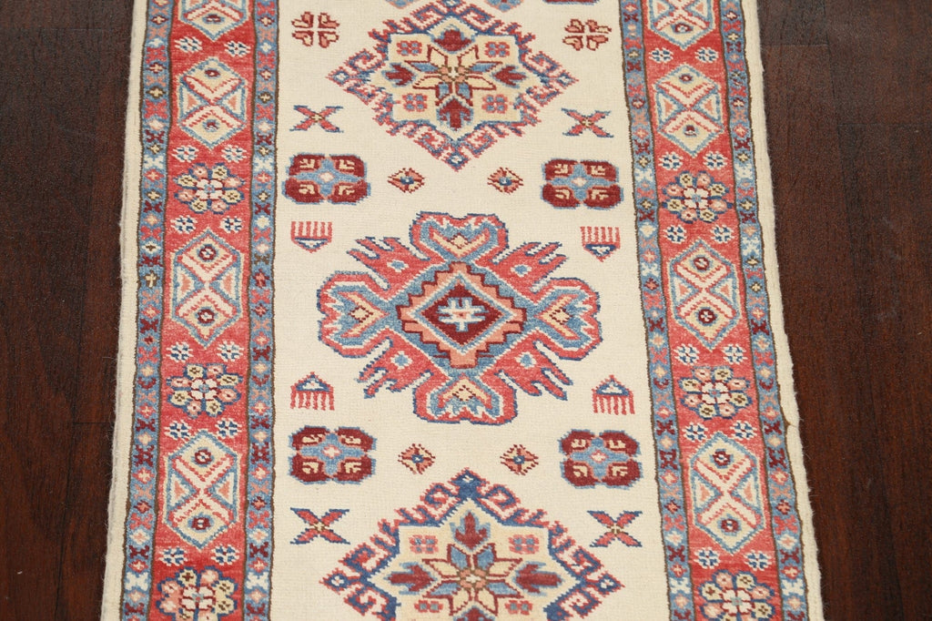 Geometric Kazak Oriental Runner Rug 2x5