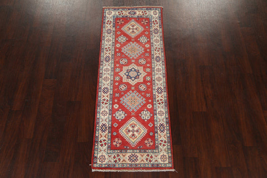 Geometric Kazak Oriental Runner Rug 2x6