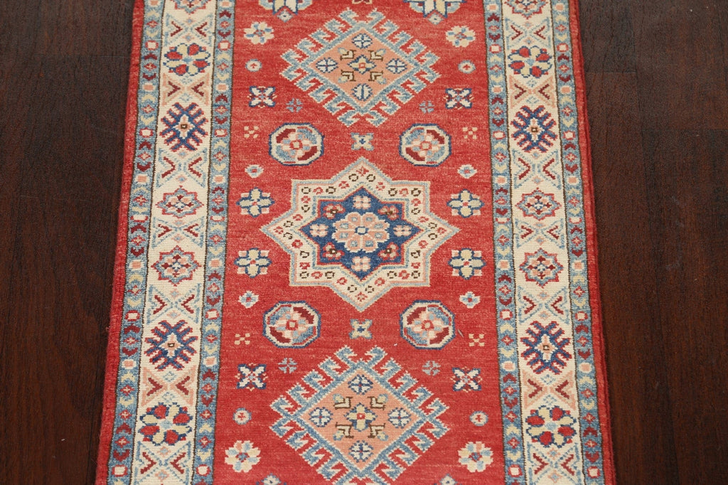 Geometric Kazak Oriental Runner Rug 2x6