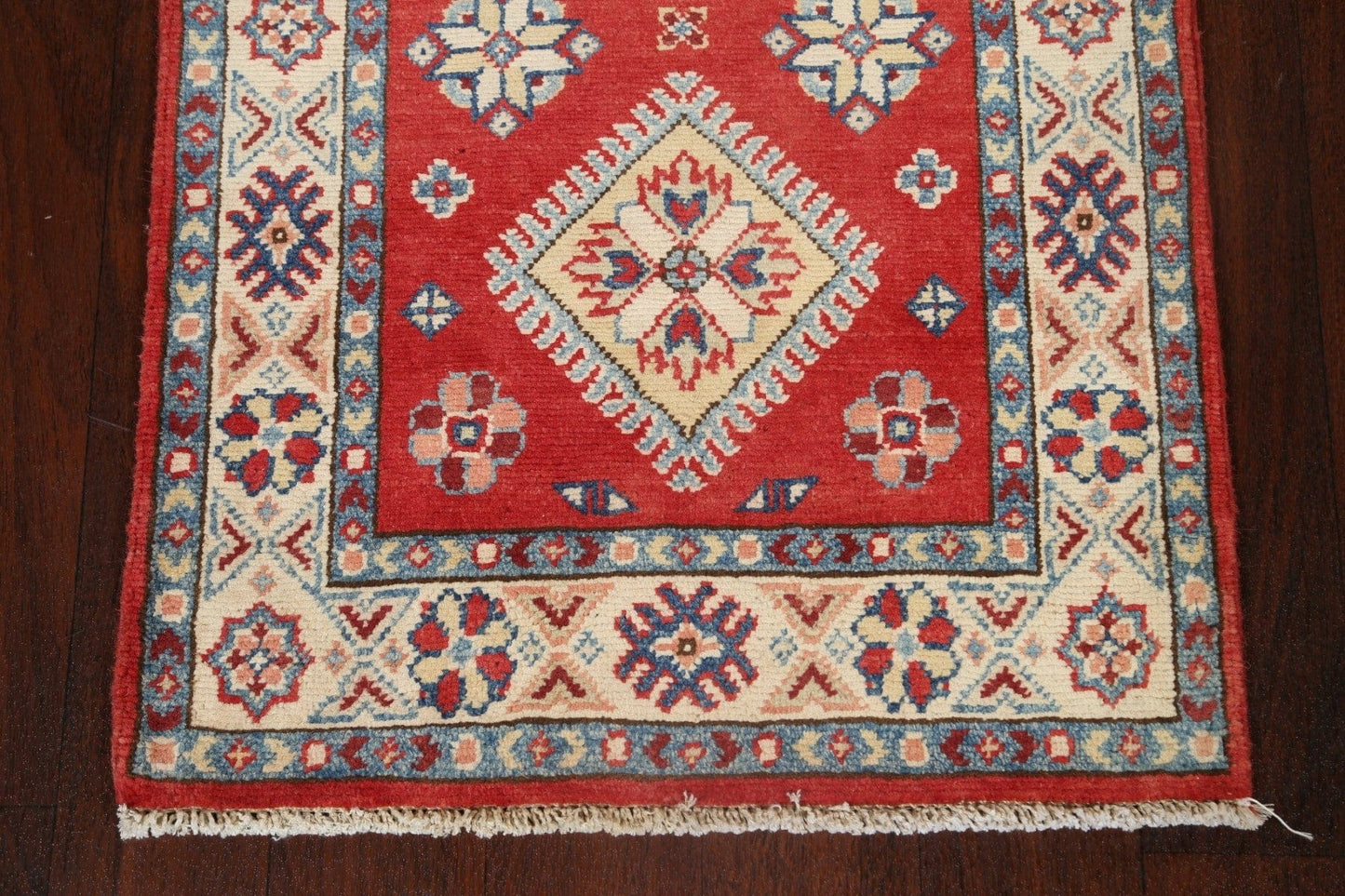 Geometric Kazak Oriental Runner Rug 2x6