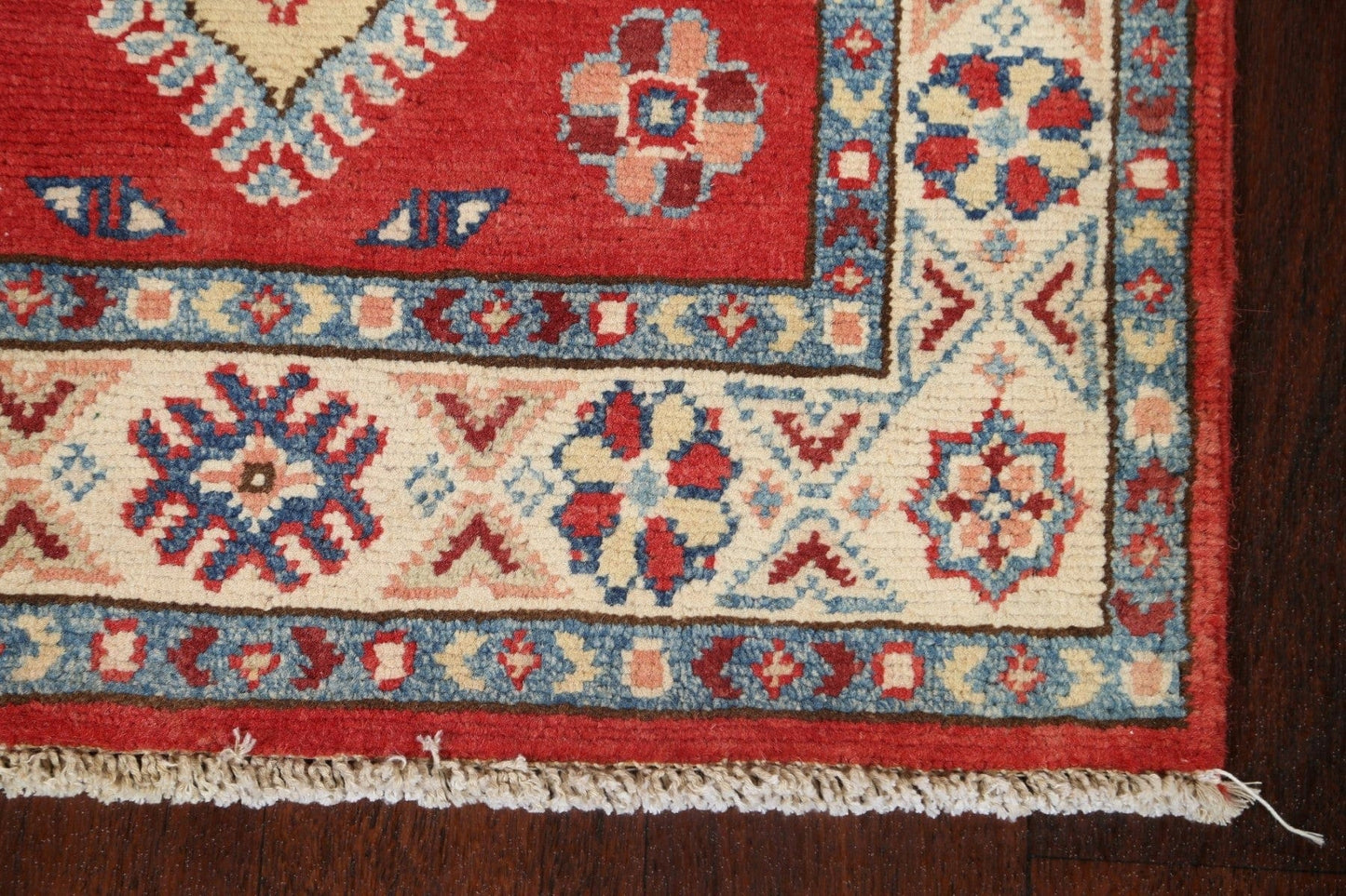 Geometric Kazak Oriental Runner Rug 2x6