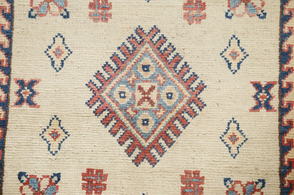 Geometric Kazak Oriental Runner Rug 2x6