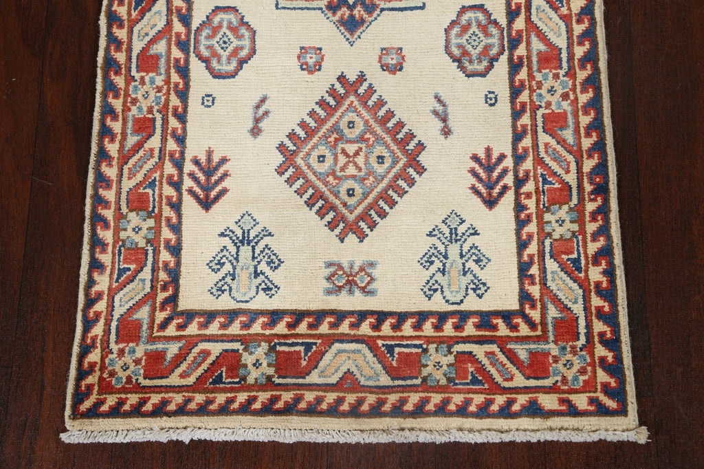 Geometric Kazak Oriental Runner Rug 2x6