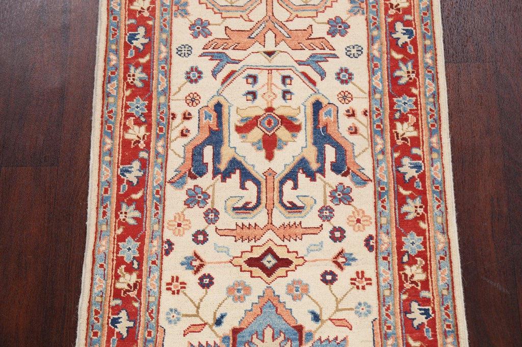 Floral Kazak Oriental Runner Rug 3x10