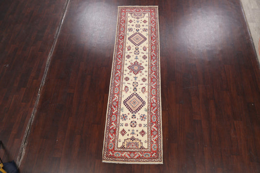 Geometric Kazak Oriental Runner Rug 3x10