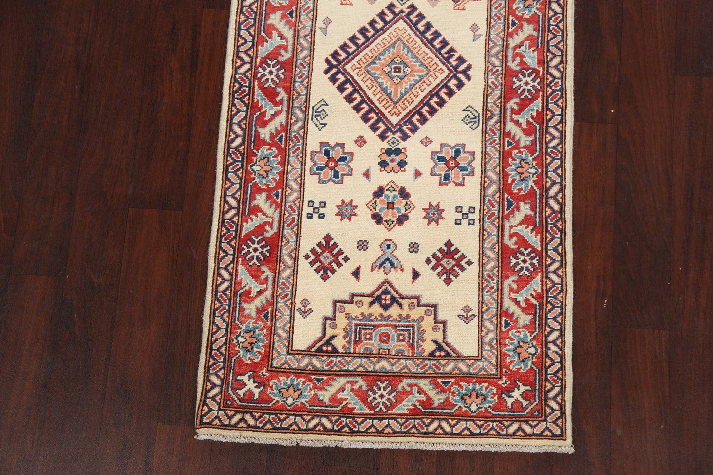 Geometric Kazak Oriental Runner Rug 3x10