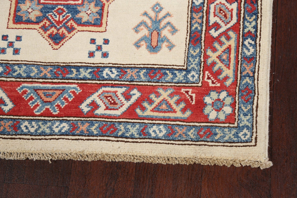 Geometric Kazak Oriental Runner Rug 3x8