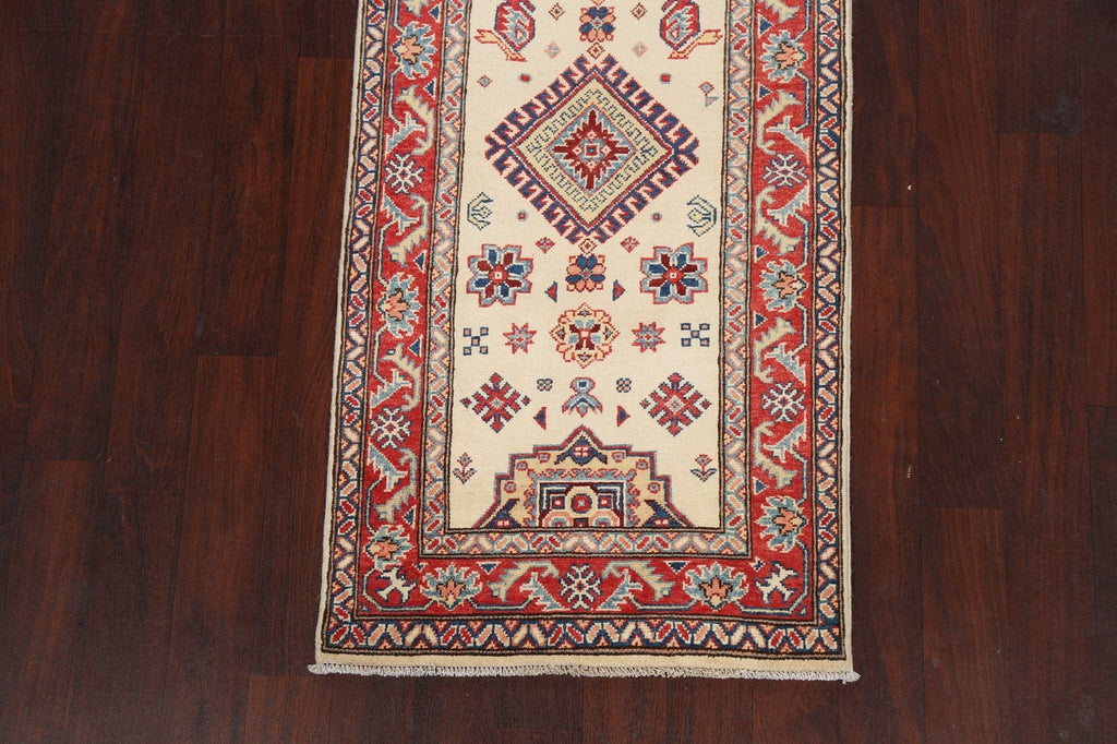 Geometric Kazak Oriental Runner Rug 3x9