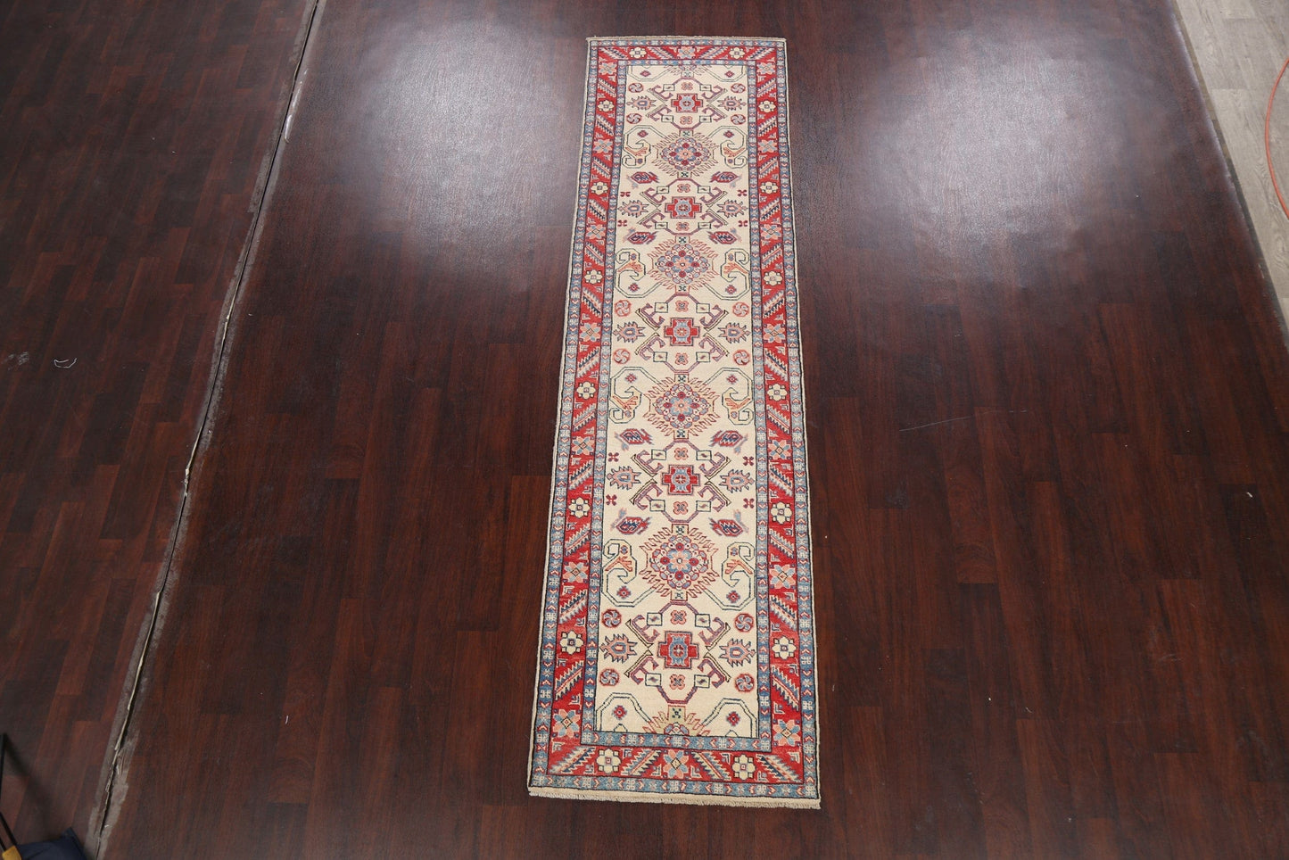 Geometric Kazak Oriental Runner Rug 3x10