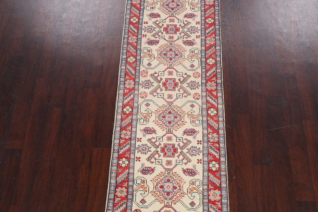 Geometric Kazak Oriental Runner Rug 3x10