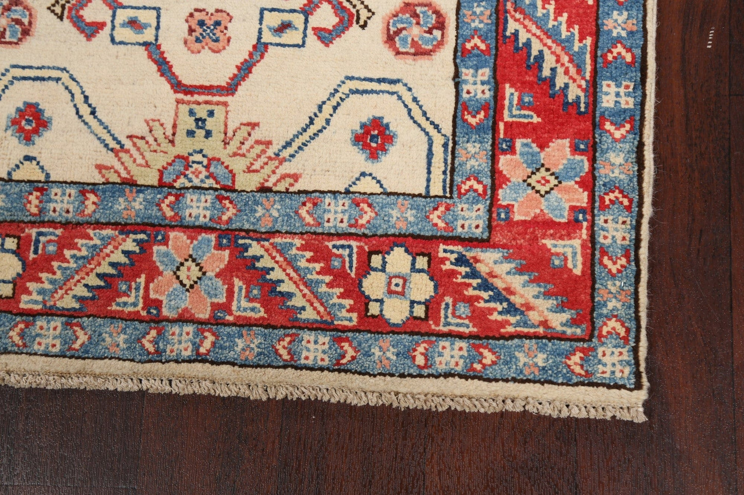 Geometric Kazak Oriental Runner Rug 3x10