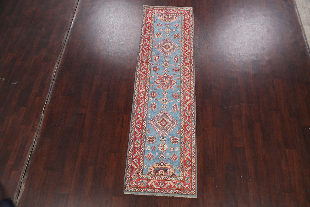 Geometric Kazak Oriental Runner Rug 3x10