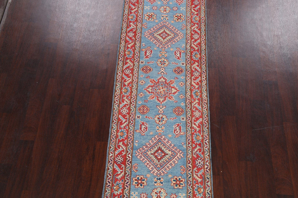 Geometric Kazak Oriental Runner Rug 3x10