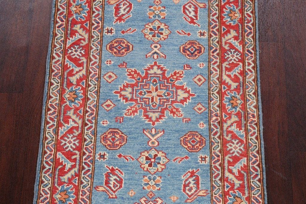 Geometric Kazak Oriental Runner Rug 3x10