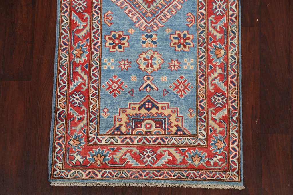 Geometric Kazak Oriental Runner Rug 3x10