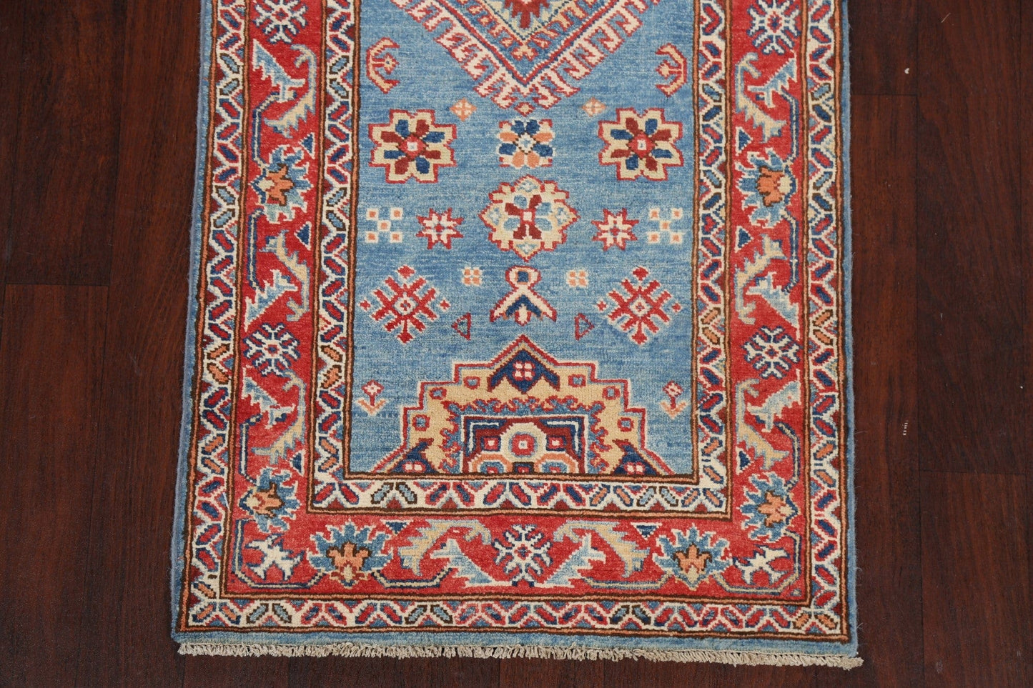 Geometric Kazak Oriental Runner Rug 3x10