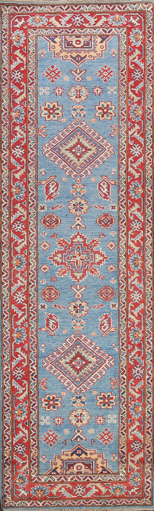 Geometric Kazak Oriental Runner Rug 3x10