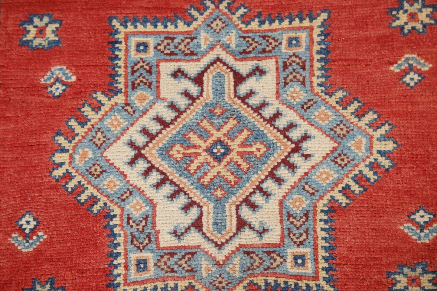 Geometric Kazak Oriental Runner Rug 3x9