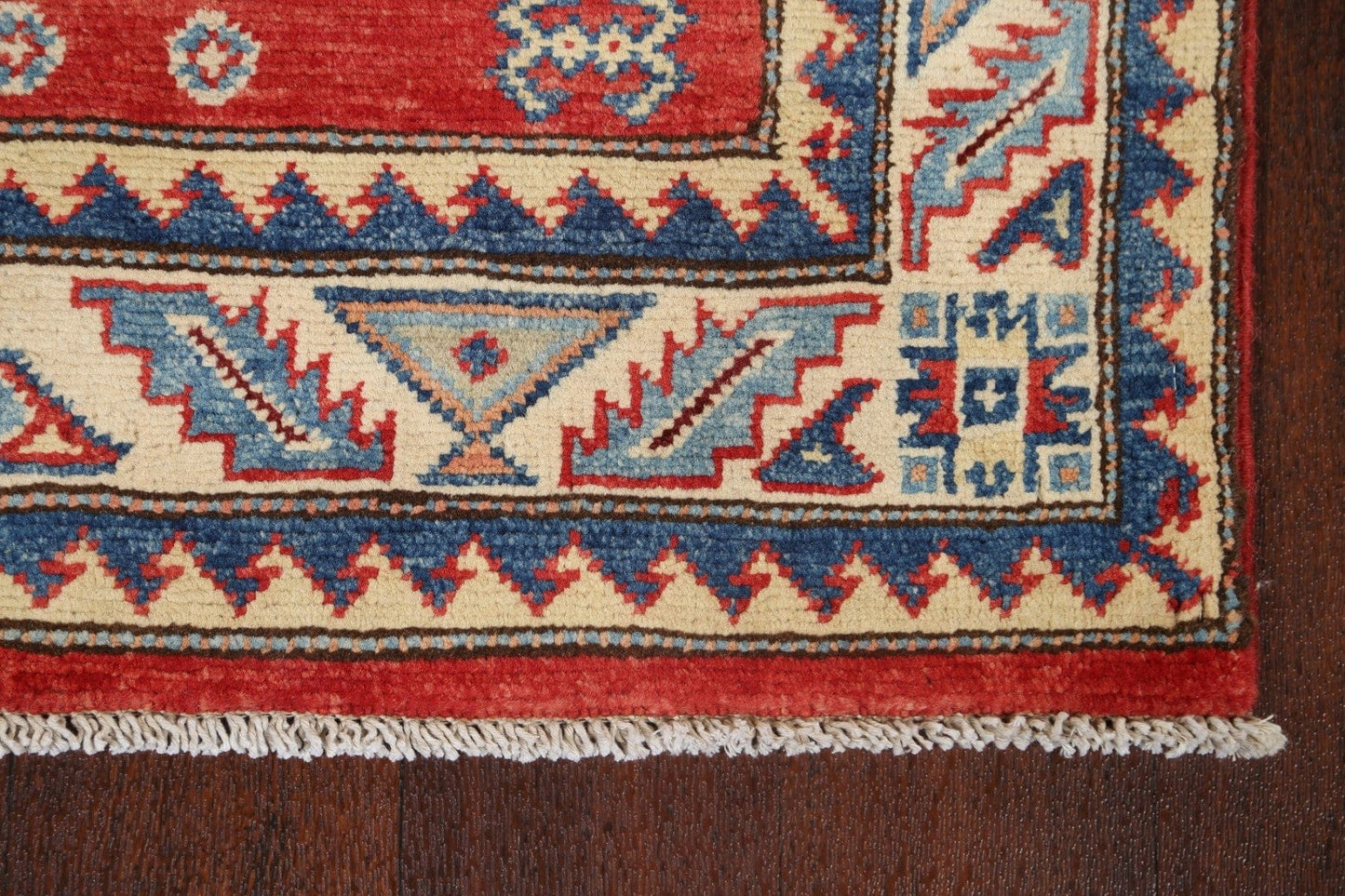 Geometric Kazak Oriental Runner Rug 3x9