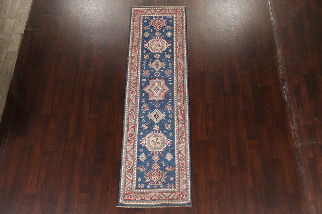 Geometric Kazak Oriental Runner Rug 3x10