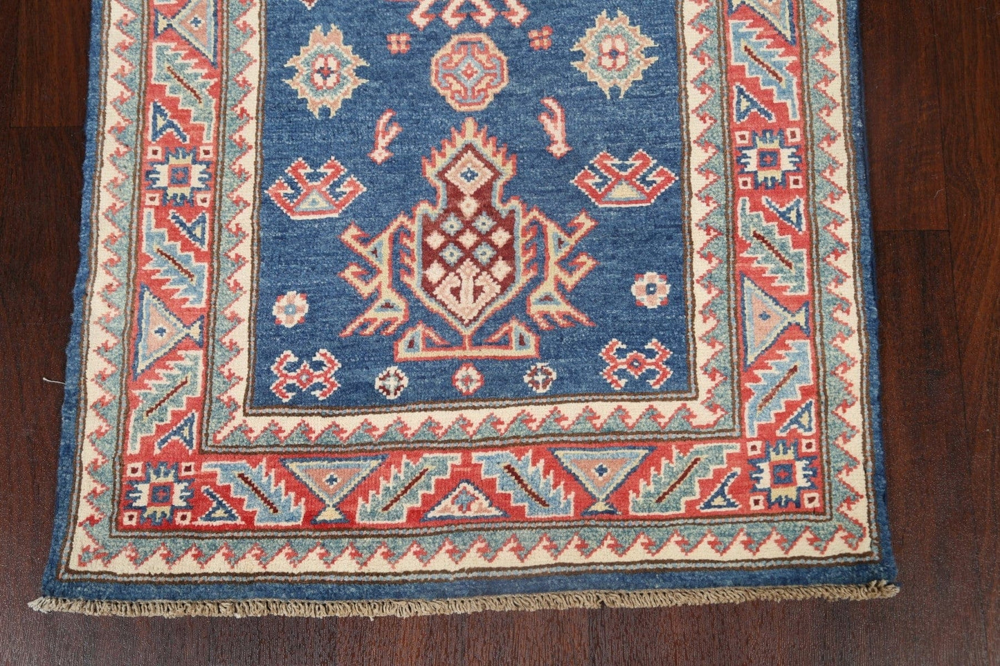 Geometric Kazak Oriental Runner Rug 3x10