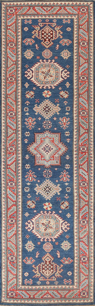 Geometric Kazak Oriental Runner Rug 3x10