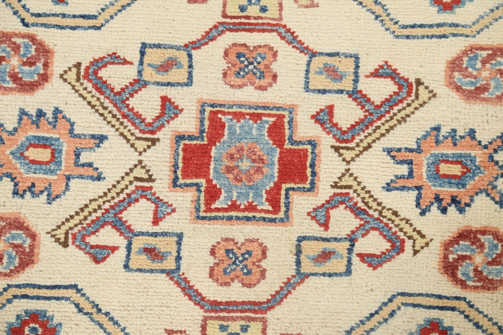 Geometric Kazak Oriental Runner Rug 3x9