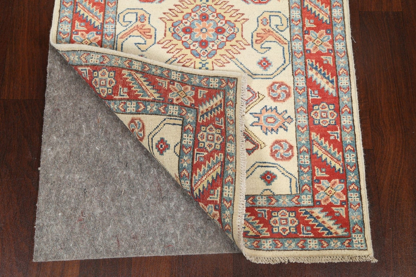 Geometric Kazak Oriental Runner Rug 3x9