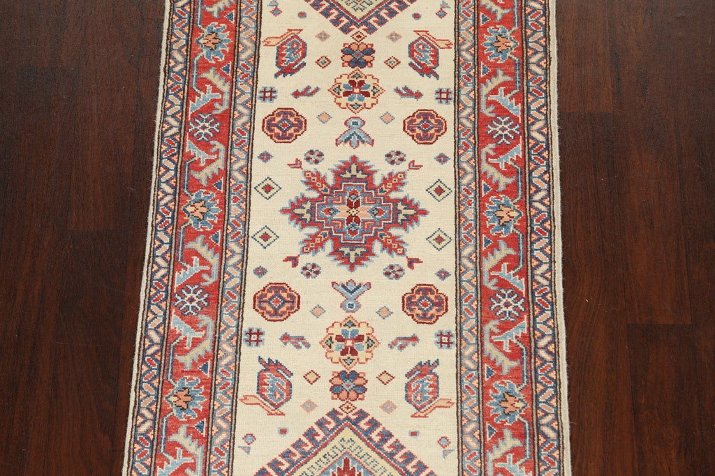 Geometric Kazak Oriental Runner Rug 3x10