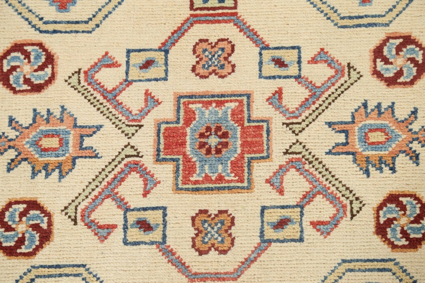 Geometric Kazak Oriental Runner Rug 3x10