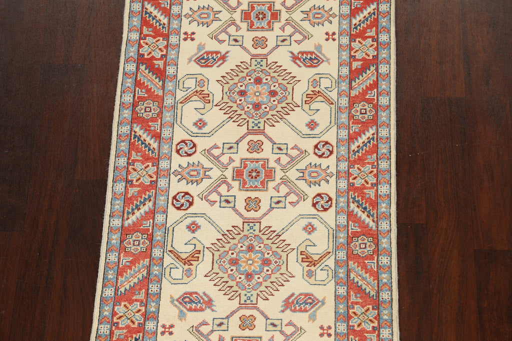 Geometric Kazak Oriental Runner Rug 3x10